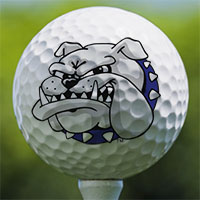 SSC Bulldog Mascot on a Golf Ball