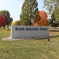 SSC campus sign in autumn.