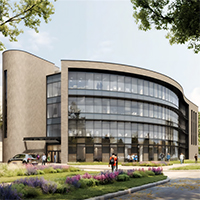 Fall 2024 Rendering of the future Allied Health & Nursing Center building.