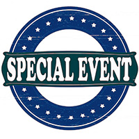 A graphic that says, "Special Event"