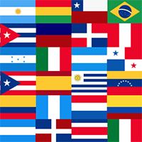 A collection of national Latino flags.