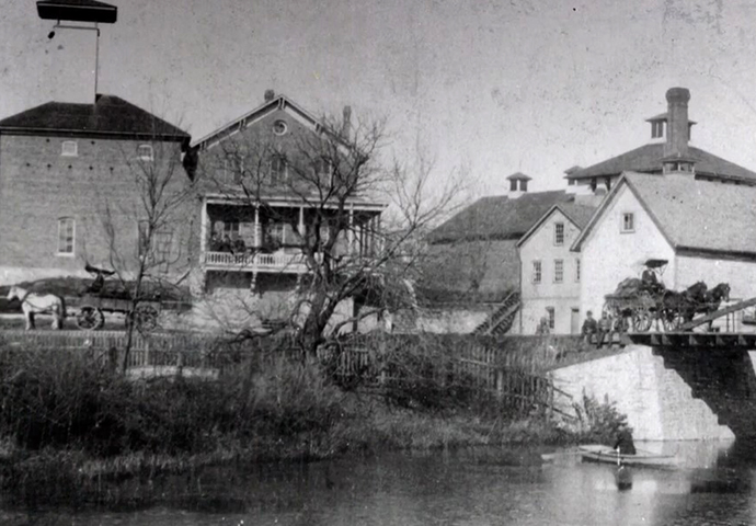 Black and white photo of Thornton Distilling Co.