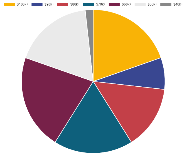 A pie chart salary breakdown for SSC faculty.