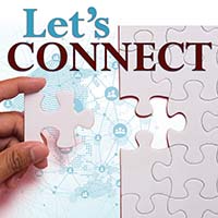 A graphic that says, "Let's Connect" with puzzle pieces.